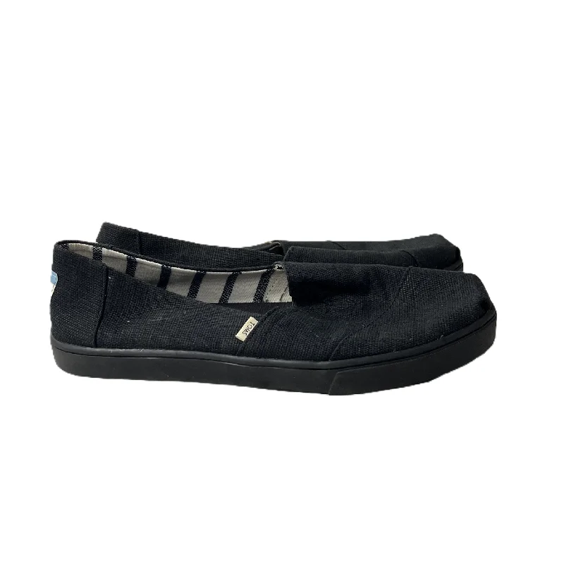 Flats for men with shin padding -Shoes Flats By Toms In Black, Size: 9