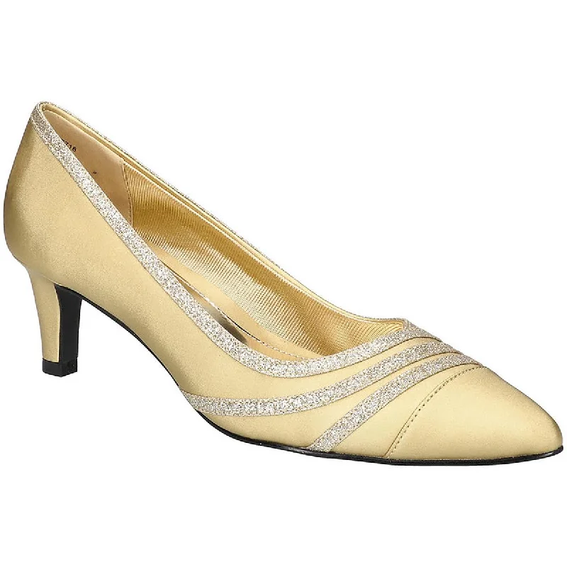 Slip-on high heels for quick evenings-Easy Street Womens Nobel Glitter Pointed Toe Pumps