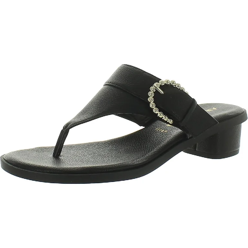 sandals with flexible soles for ease-Anne Klein Womens TILLIE  Thong Sandals