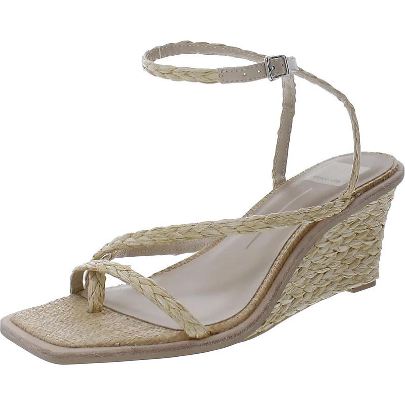 Lightweight high heels for hot nights-Dolce Vita Womens WEDGE Tweed Ankle Strap Pumps