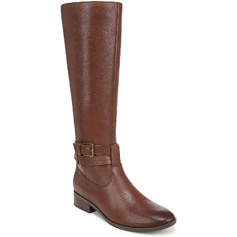 Boots for men with foot comfort -Naturalizer Womens Rory Leather Narrow Calf Knee-High Boots