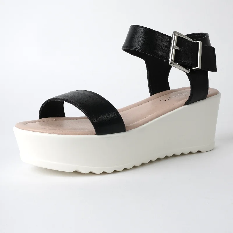 sandals with cute patterned details-Surf | Black/White