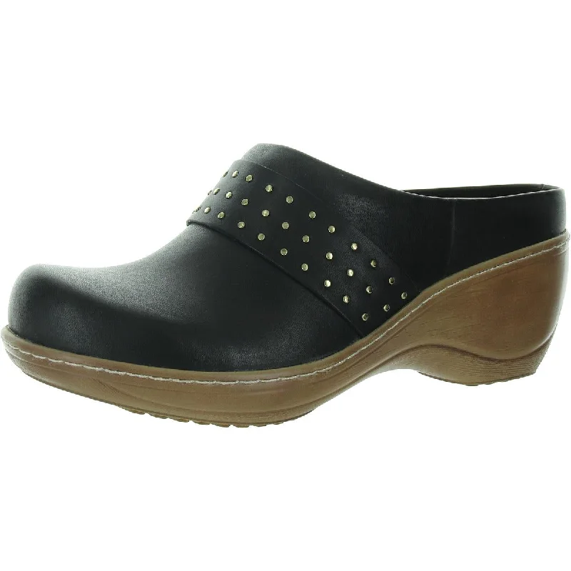 Trendy high heels for seasonal evenings-Marana Womens Leather Round Toe Clogs