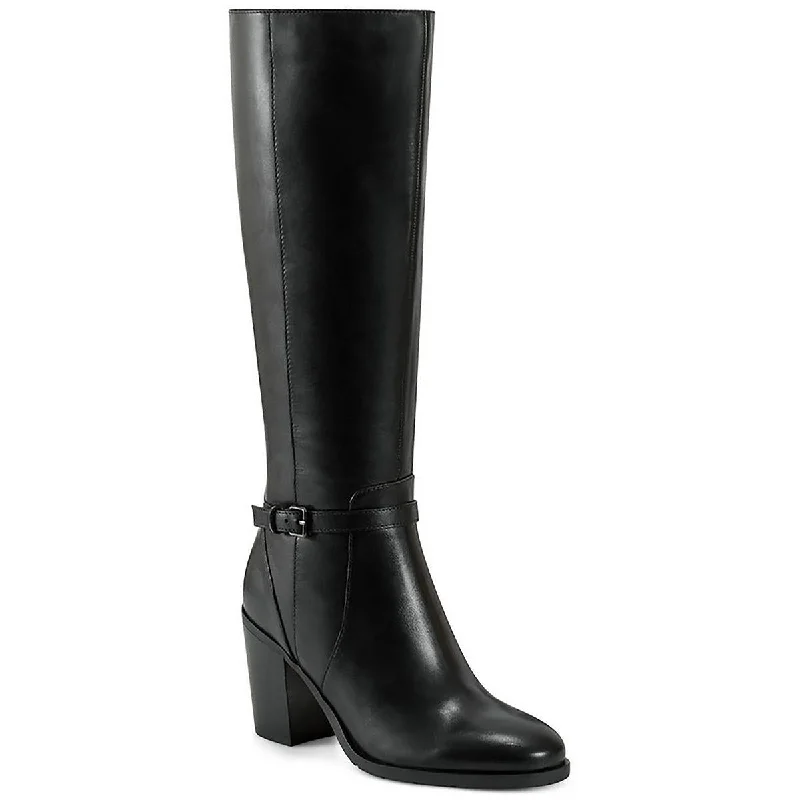 Boots with plush heel cushioning -Easy Spirit Womens Imani Leather Belted Mid-Calf Boots