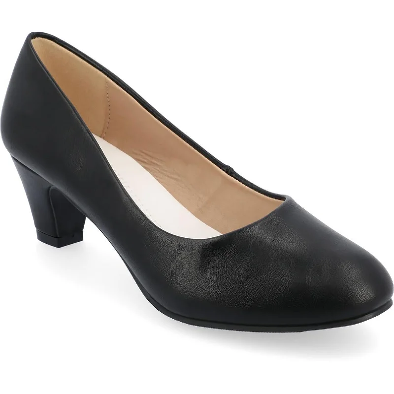 Slip-on high heels for easy evenings-Journee Collection Womens Faux Leather Slip On Pumps