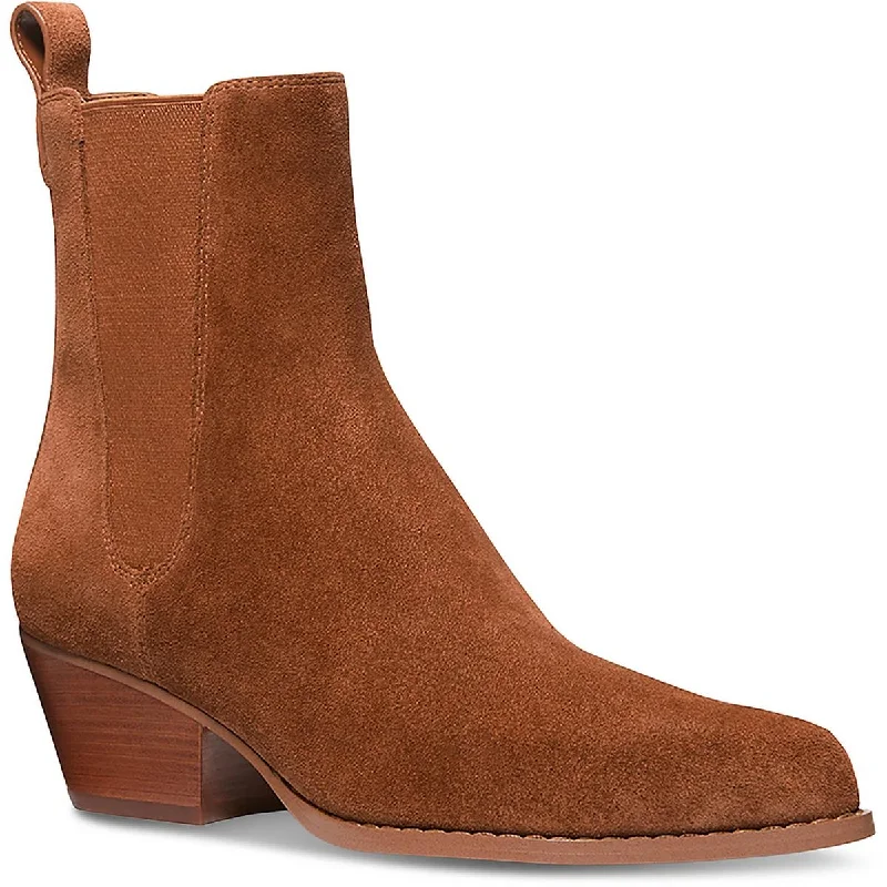 Boots for cozy cabin nights -MICHAEL Michael Kors Womens Kinlee Suede Almond Toe Chelsea Boots