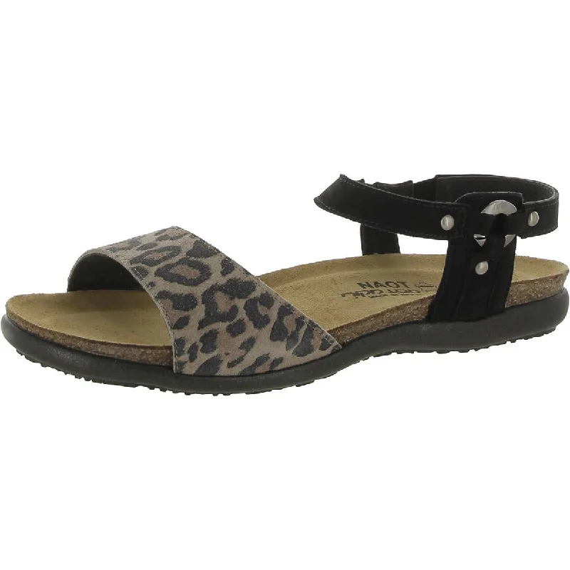 sandals for a breezy, casual look-Naot Womens Sabrina Suede Animal Print Slingback Sandals