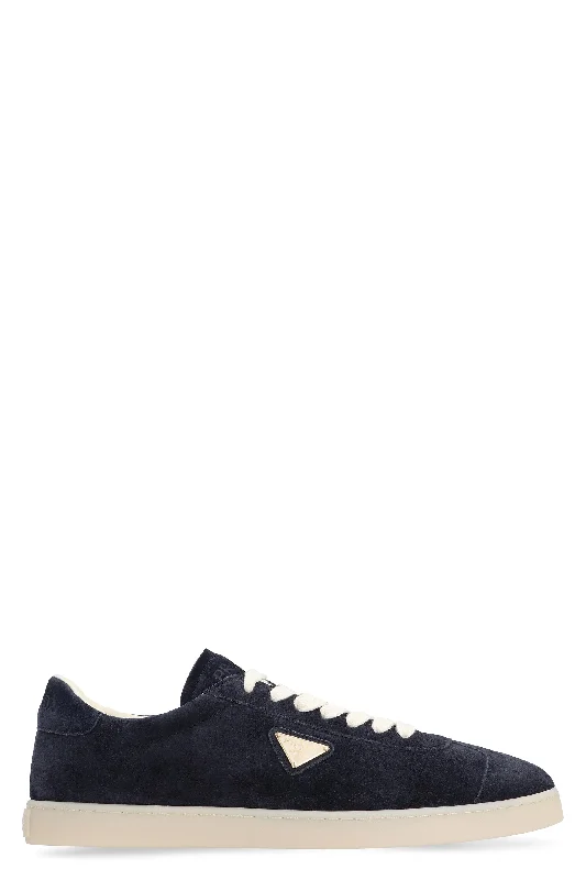 Shoes for chill laps -PRADA Suede Round Toe Sneakers for Men