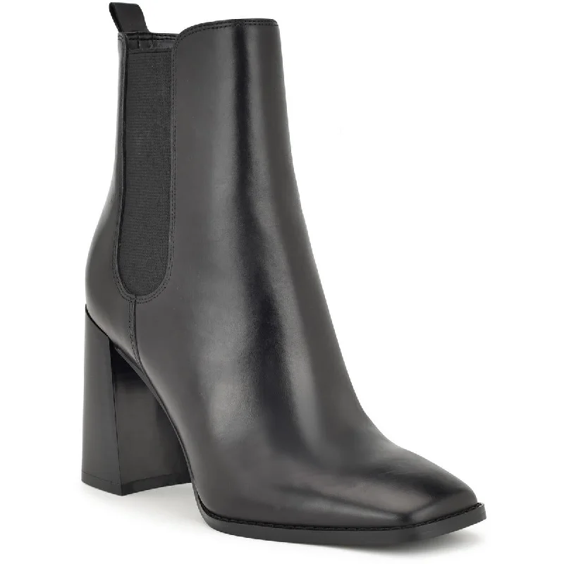 Boots with airy heel padding -Nine West Womens Tobin Leather Stretch Chelsea Boots