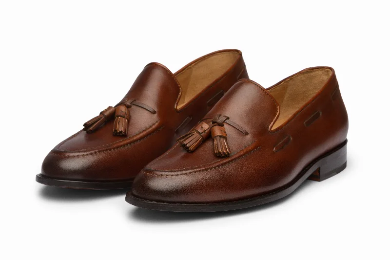 Soft loafers for cozy nights-Tassel Loafers - Brown