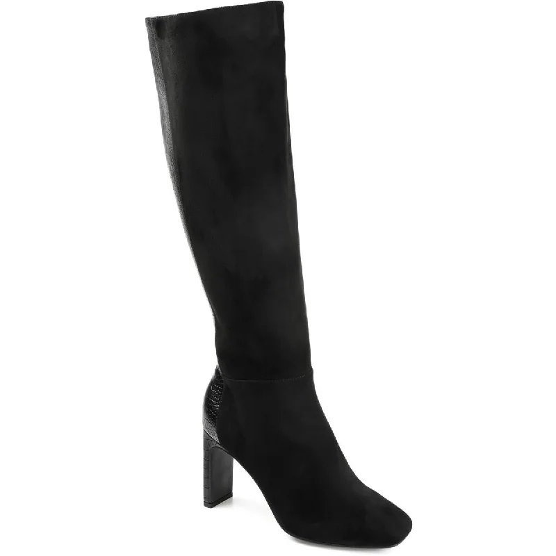 Boots with pure sleek designs -Journee Collection Womens Elisabeth Faux Leather Embossed Knee-High Boots