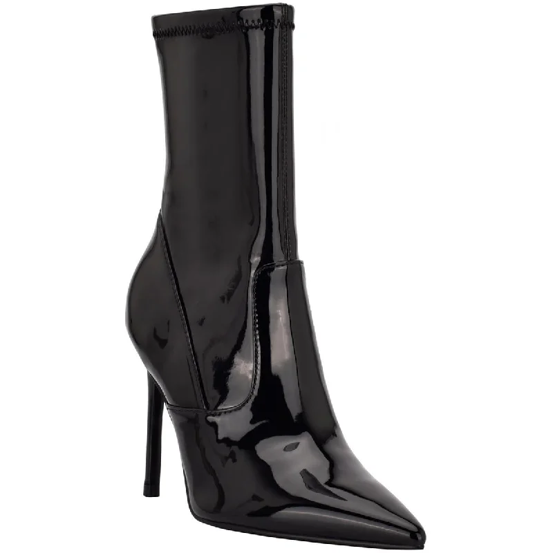 Boots with ventilated heel linings -Guess Womens Frita Faux Leather Pointed Toe Mid-Calf Boots