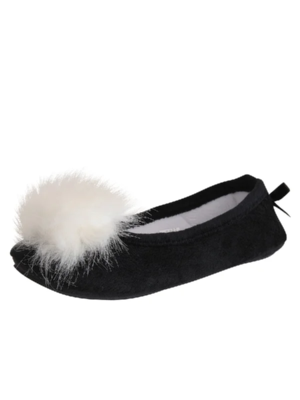 Slippers for bulk savings -Meghan Faux Fur Pom Slipper