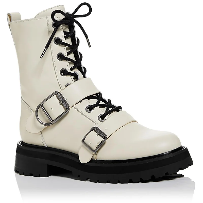 Boots with ribbed sole grips -Dolce Vita Womens Ronson Lace Up Lug Sole Combat & Lace-Up Boots