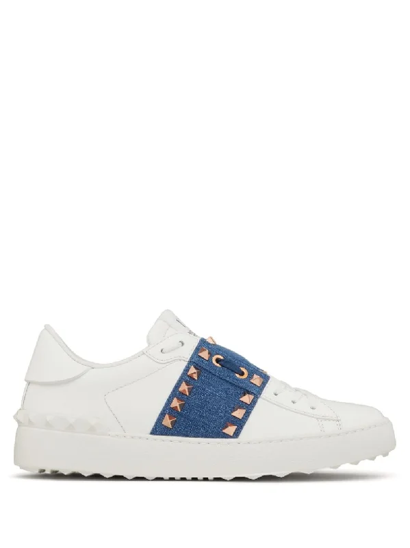 Shoes for chill laps -VALENTINO Rockstud Leather Sneakers - SS24 Edition